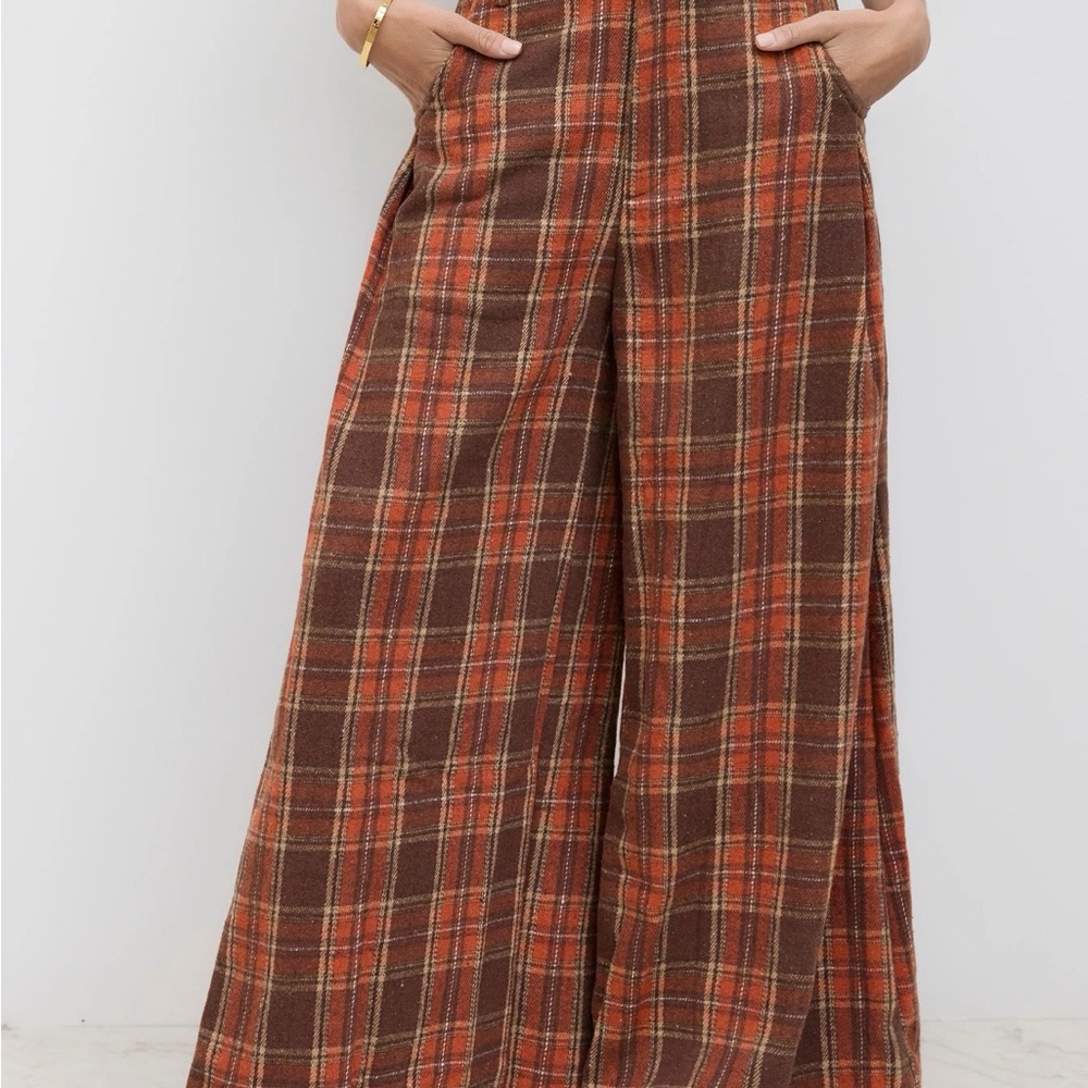 Cider- flannel wide leg trousers NWT